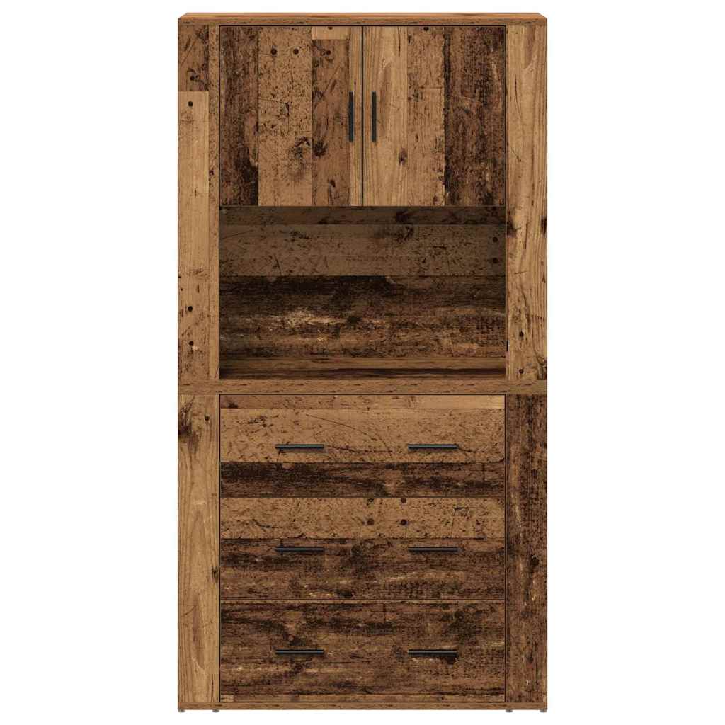 Highboard Altholz 80 x 33 x 150 cm Holzwerkstoff