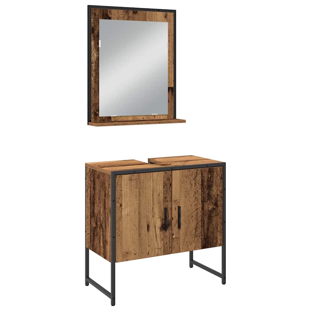 Badezimmermöbel-Set 3 stk. Braun 33 x 33 x 102,5 cm