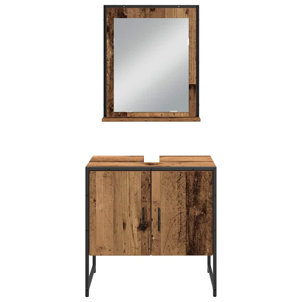 Badezimmermöbel-Set 3 stk. Braun 33 x 33 x 102,5 cm