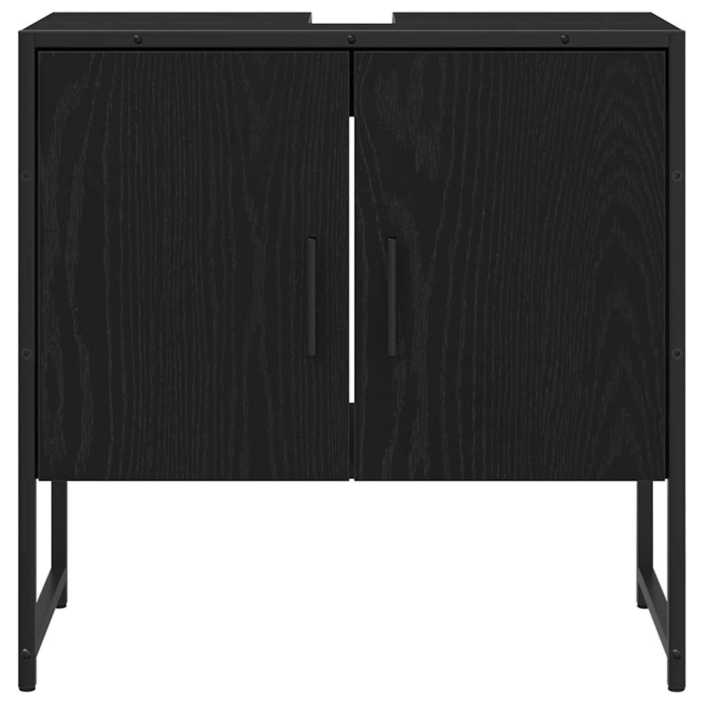 Badezimmermöbel-Set mit Regal 3 pcs Schwarz Holzwerkstoff