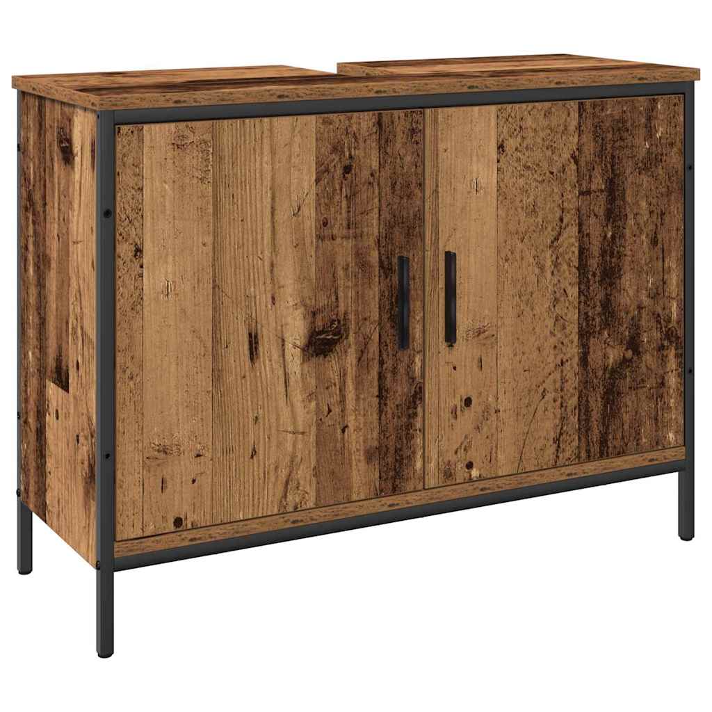 Badezimmermöbel-Set mit Regal mit Tür 3 pcs Braun Holzwerkstoff