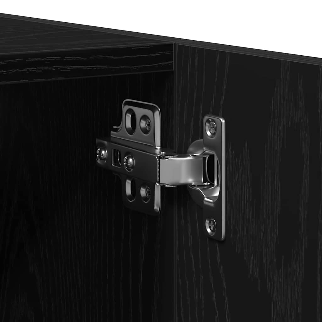 Badezimmermöbel-Set 4 stk. Schwarz Eichen-Optik