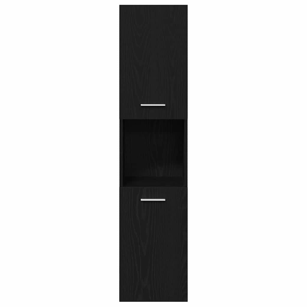 Badezimmermöbel-Set 4 stk. Schwarz Eichen-Optik
