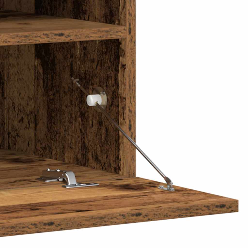 TV-Schrankset mit LED-Lichtleisten 6 pcs Altholz Holzwerkstoff