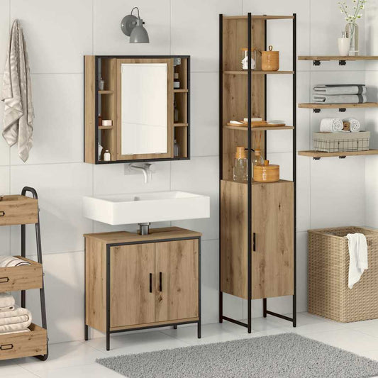 Badezimmer Waschbeckenmöbel 3 stk. Braun 33 x 33 x 185,5 cm