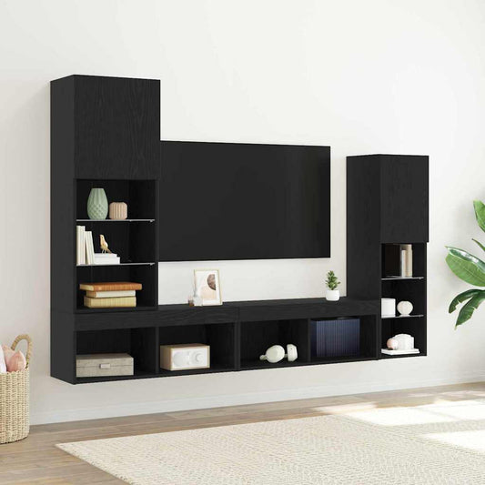 TV-Schränk Schwarz Eichen-Optik 40,5 x 30 x 102 cm