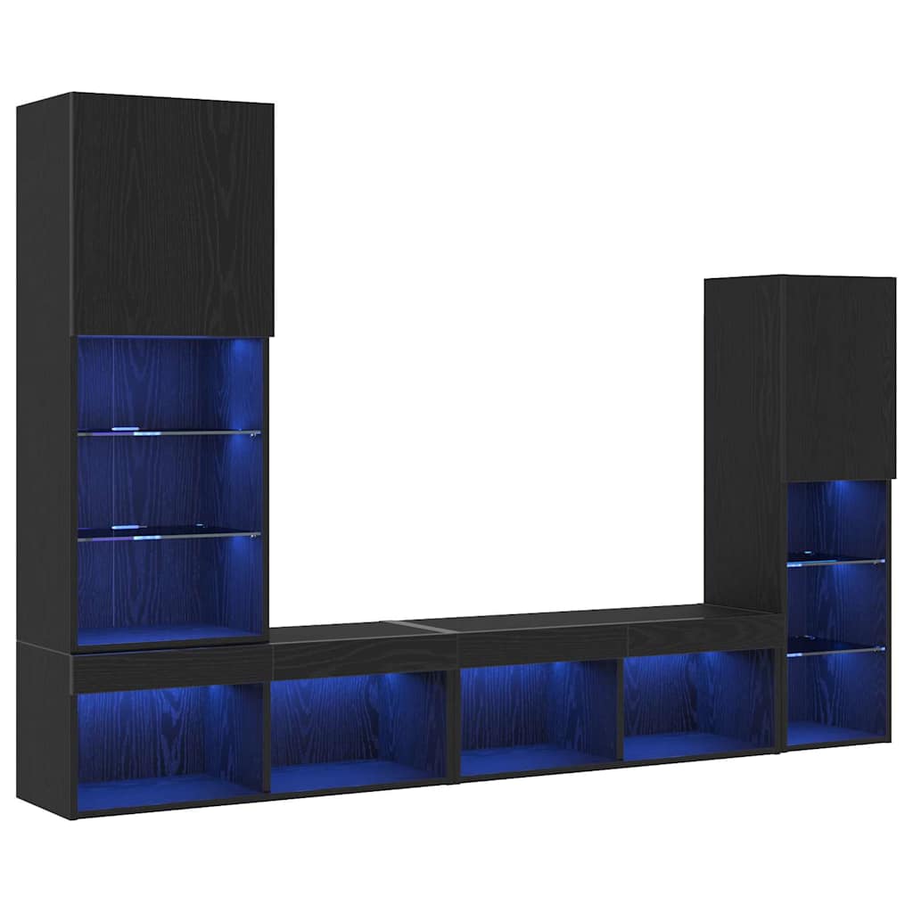 TV-Schränk Schwarz Eichen-Optik 40,5 x 30 x 102 cm