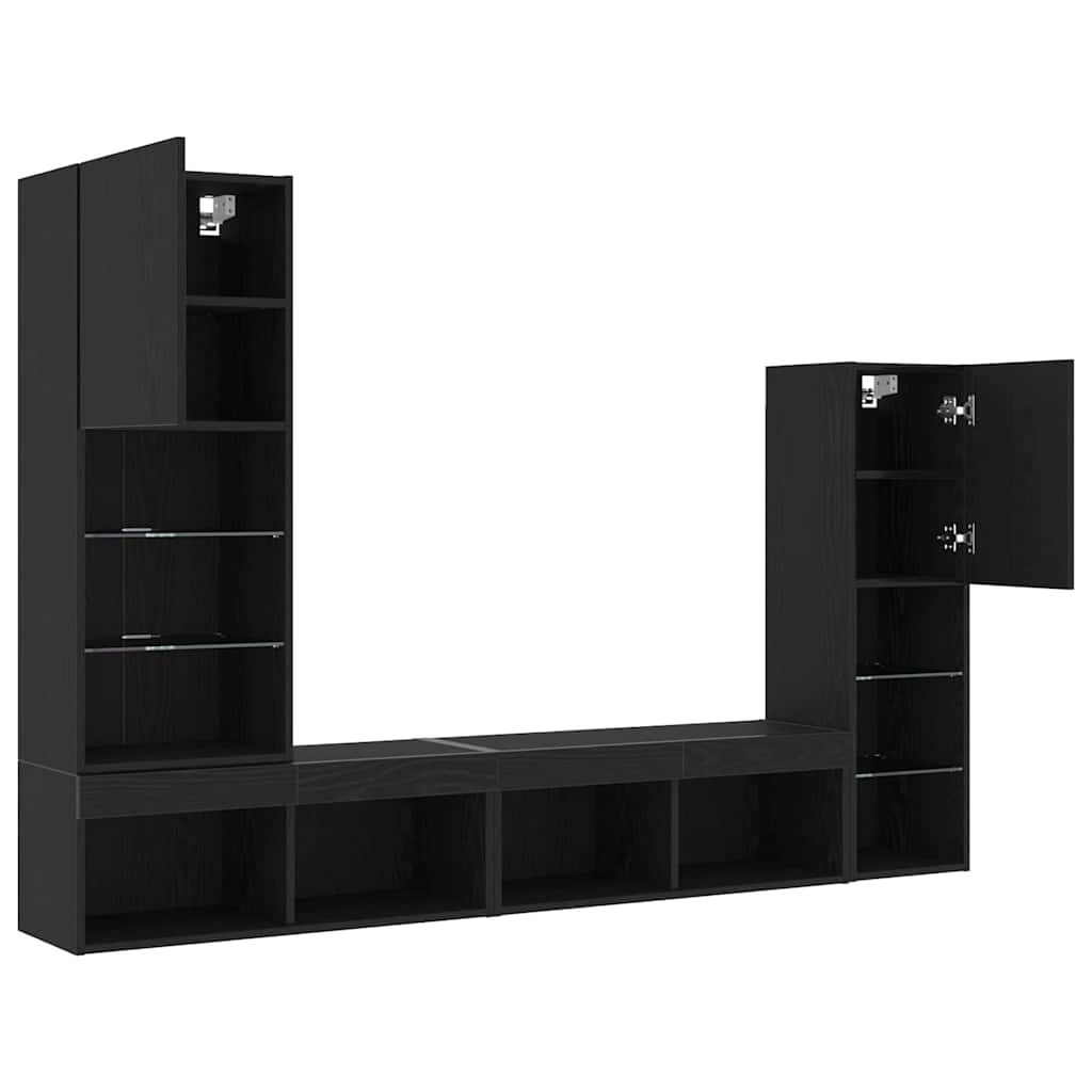 TV-Schränk Schwarz Eichen-Optik 40,5 x 30 x 102 cm