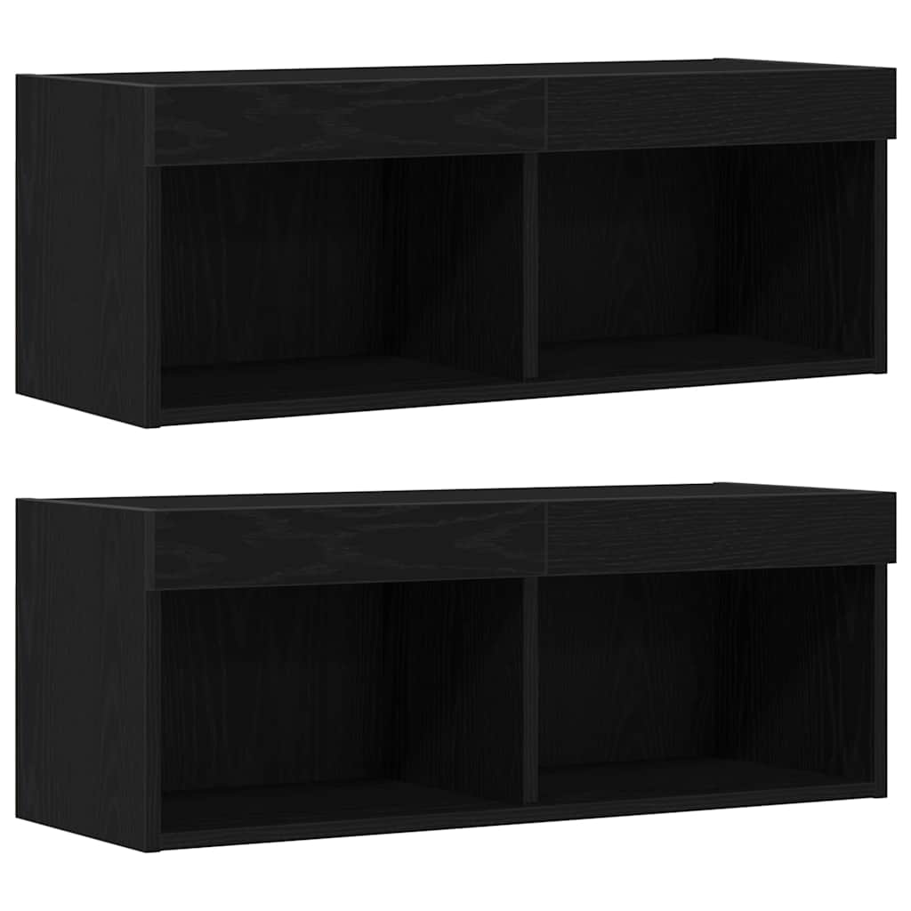 TV-Schränk Schwarz Eichen-Optik 40,5 x 30 x 102 cm