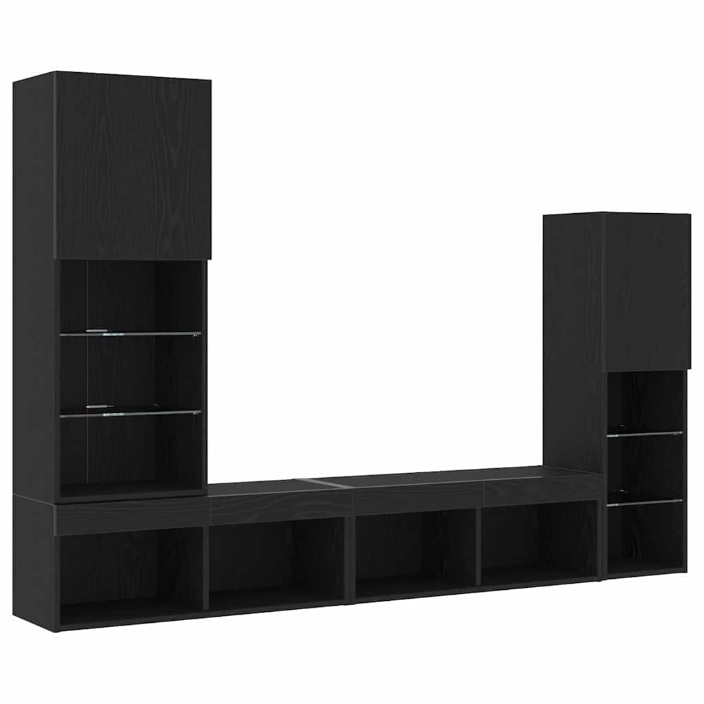 TV-Schränk Schwarz Eichen-Optik 40,5 x 30 x 102 cm
