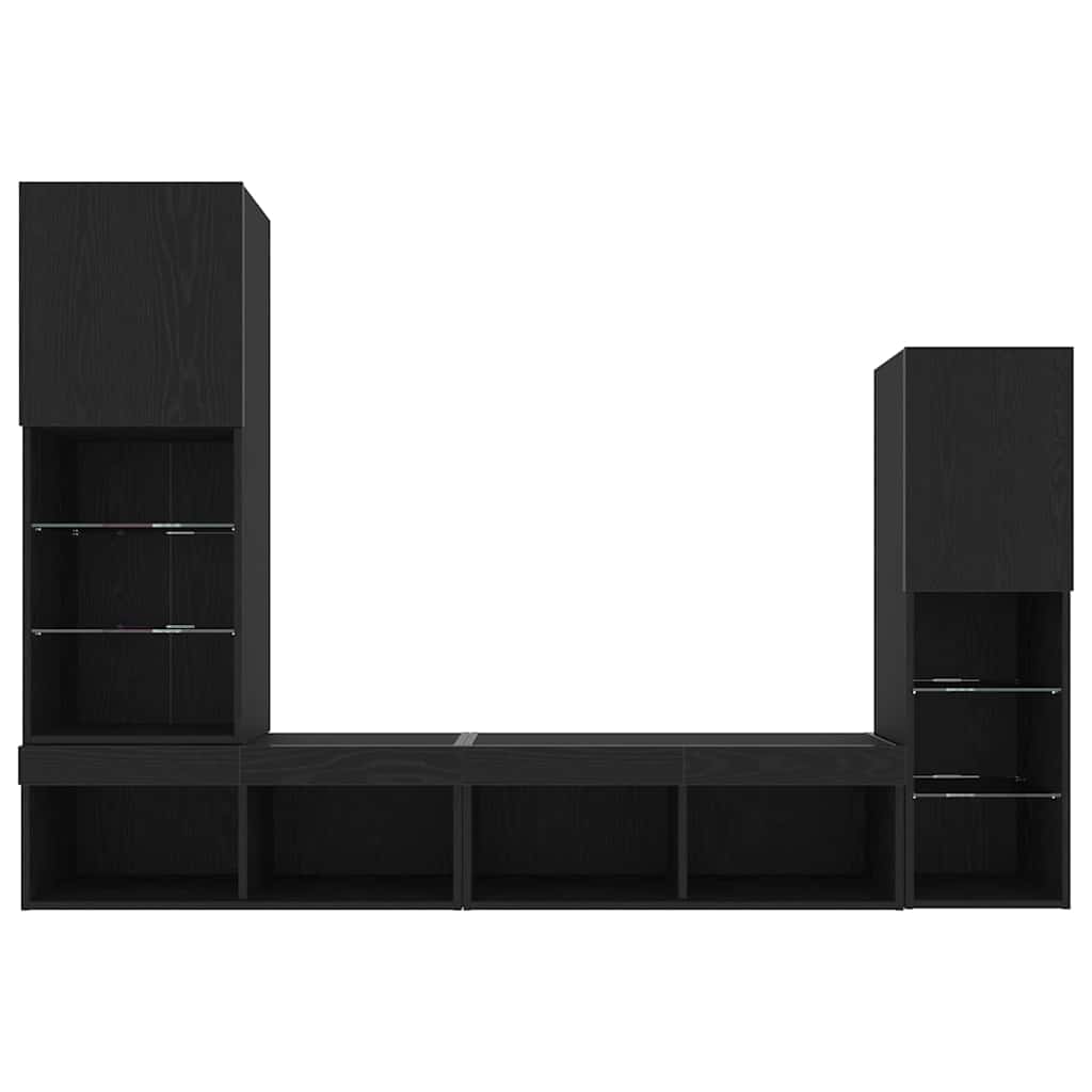TV-Schränk Schwarz Eichen-Optik 40,5 x 30 x 102 cm