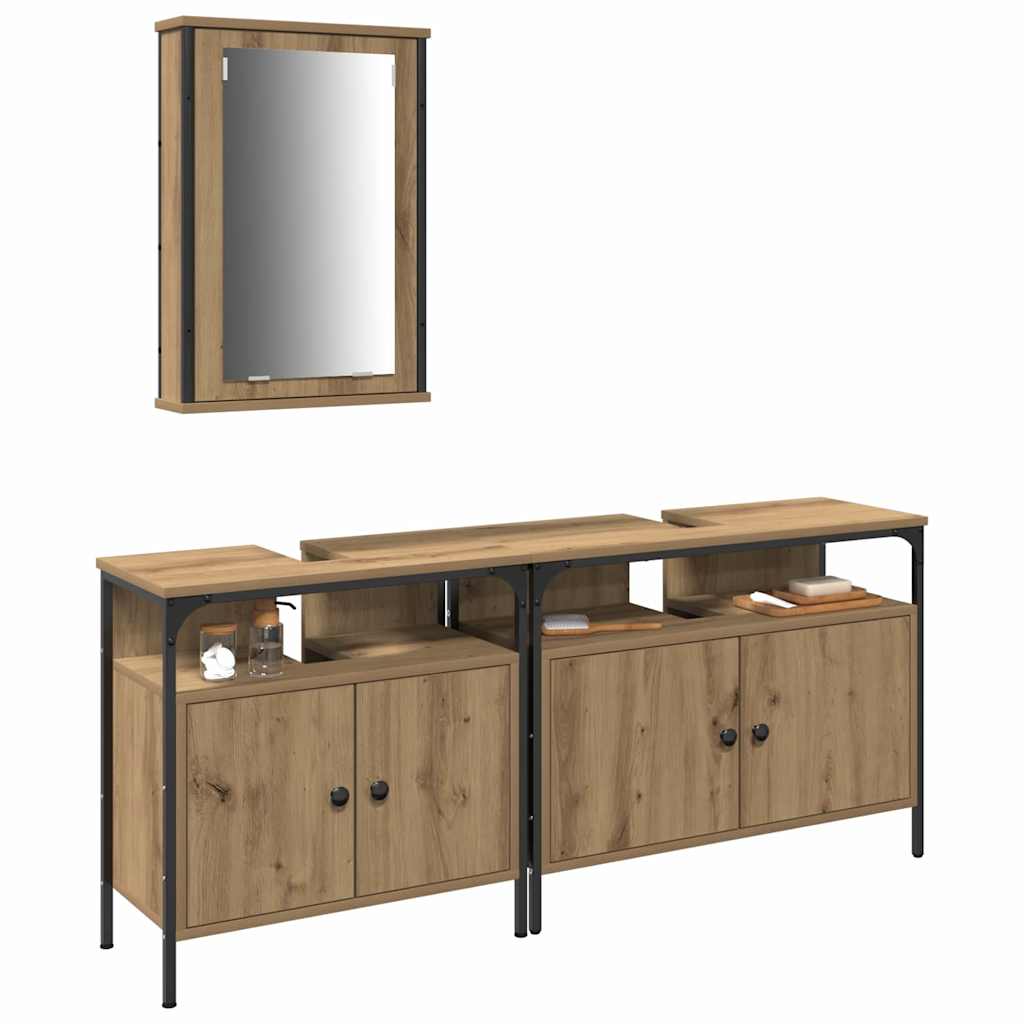 Badezimmer Waschbeckenmöbel 3 stk. Braun 80 x 30 x 60 cm