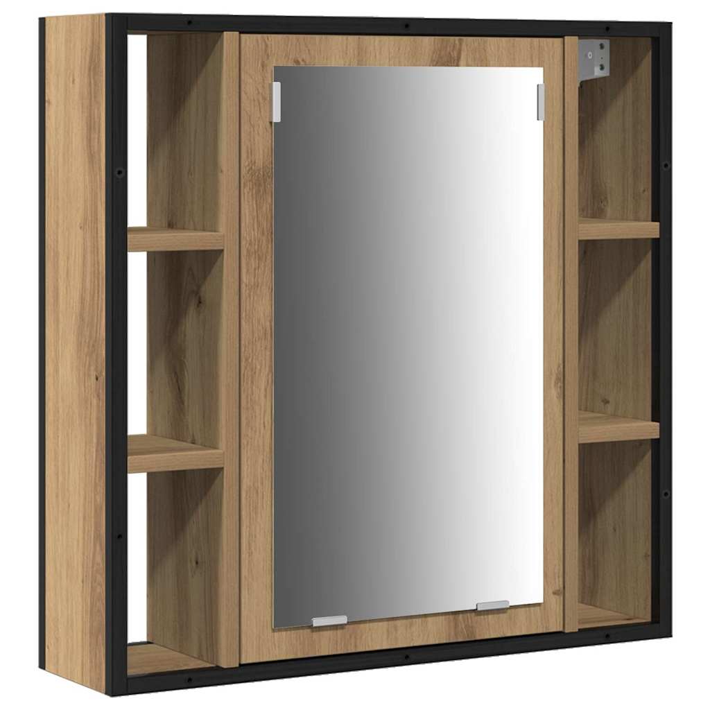 Badezimmermöbel-Set 3 stk. Artisan-Eiche 33 x 33 x 185,5 cm