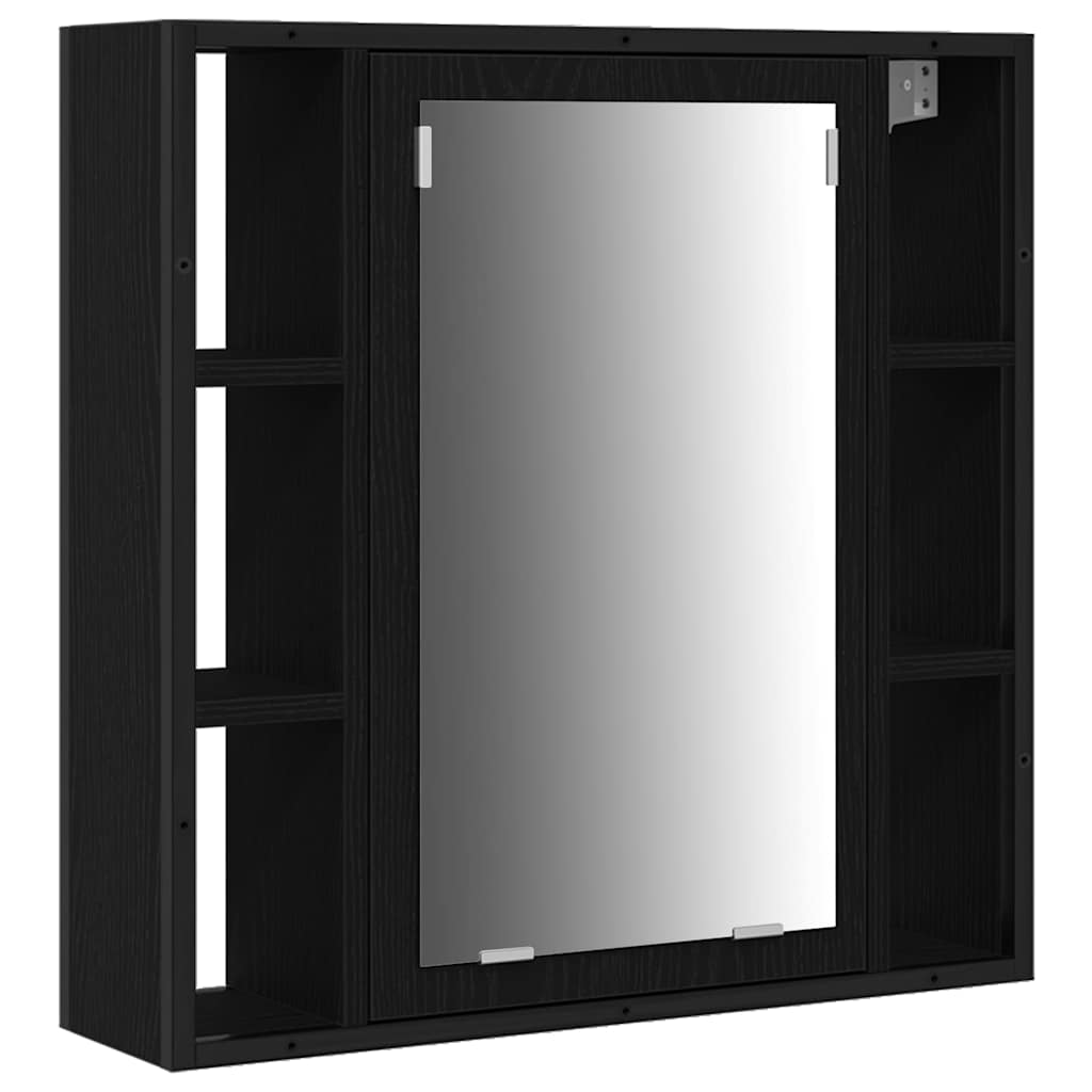 Badezimmermöbel-Set 3 stk. Schwarz Eichen-Optik
