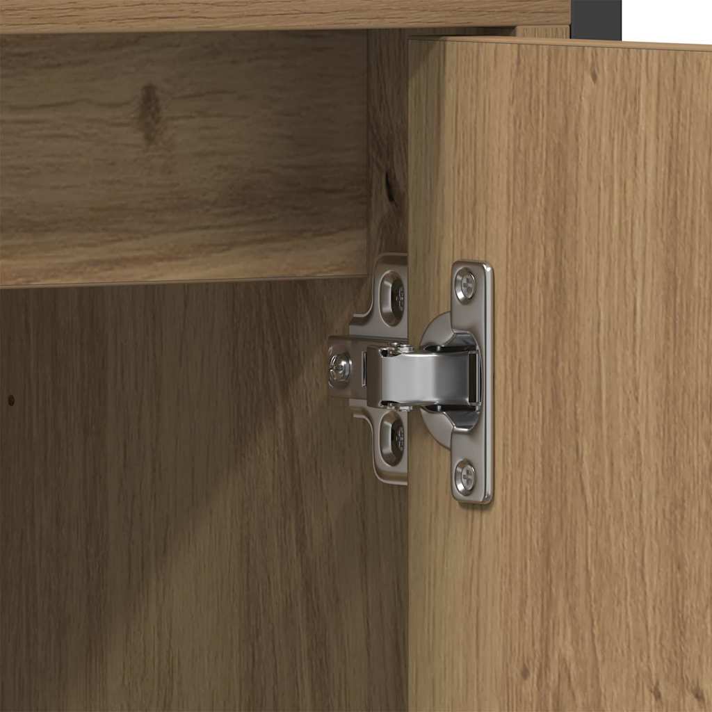 Badezimmermöbel-Set 3 stk. Artisan-Eiche 33 x 33 x 185,5 cm
