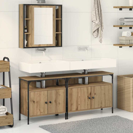Badezimmer Waschbeckenmöbel mit Regal 3 pcs Braun Holzwerkstoff