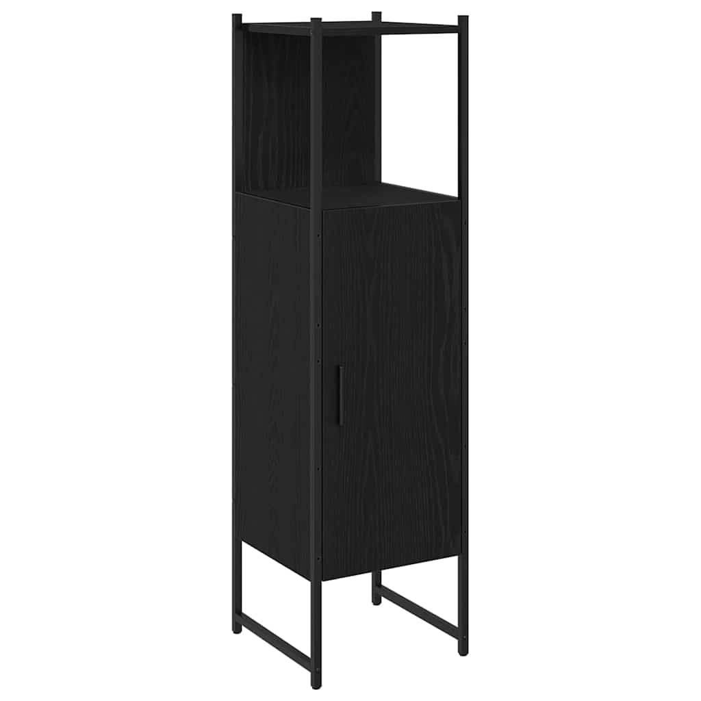Badezimmermöbel-Set 4 stk. Schwarz 33 x 33 x 185,5 cm