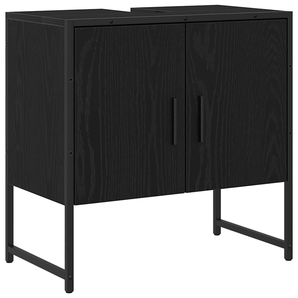 Badezimmermöbel-Set 4 stk. Schwarz 33 x 33 x 185,5 cm