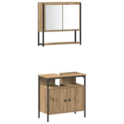 Badezimmermöbel-Set 4 stk. Artisan-Eiche 33 x 33 x 185,5 cm