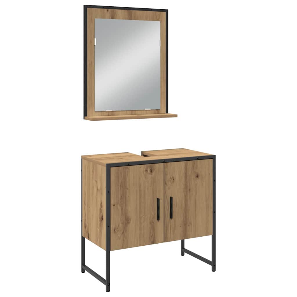 Badezimmermöbel-Set 4 stk. Braun 33 x 33 x 185,5 cm