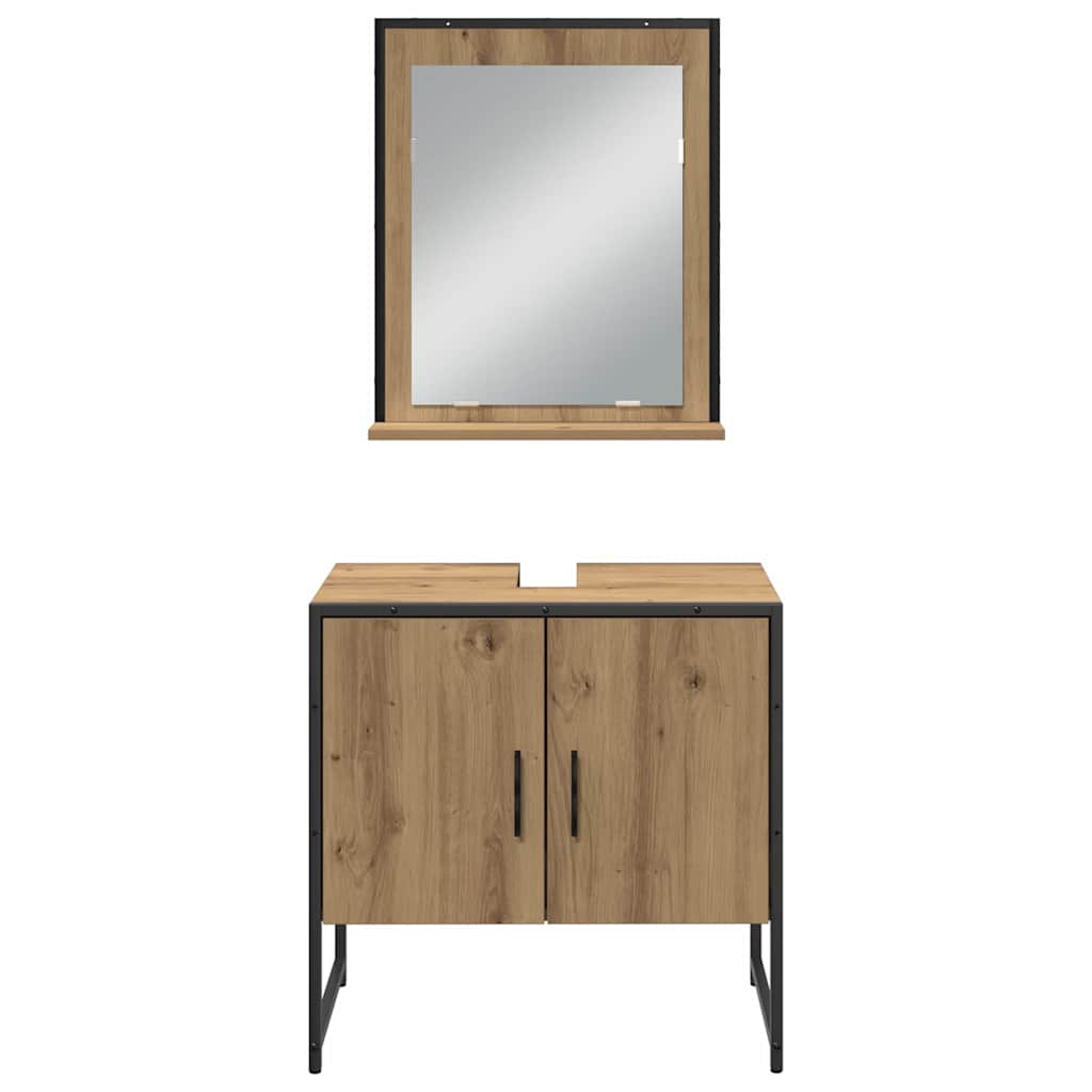 Badezimmermöbel-Set 4 stk. Braun 33 x 33 x 185,5 cm