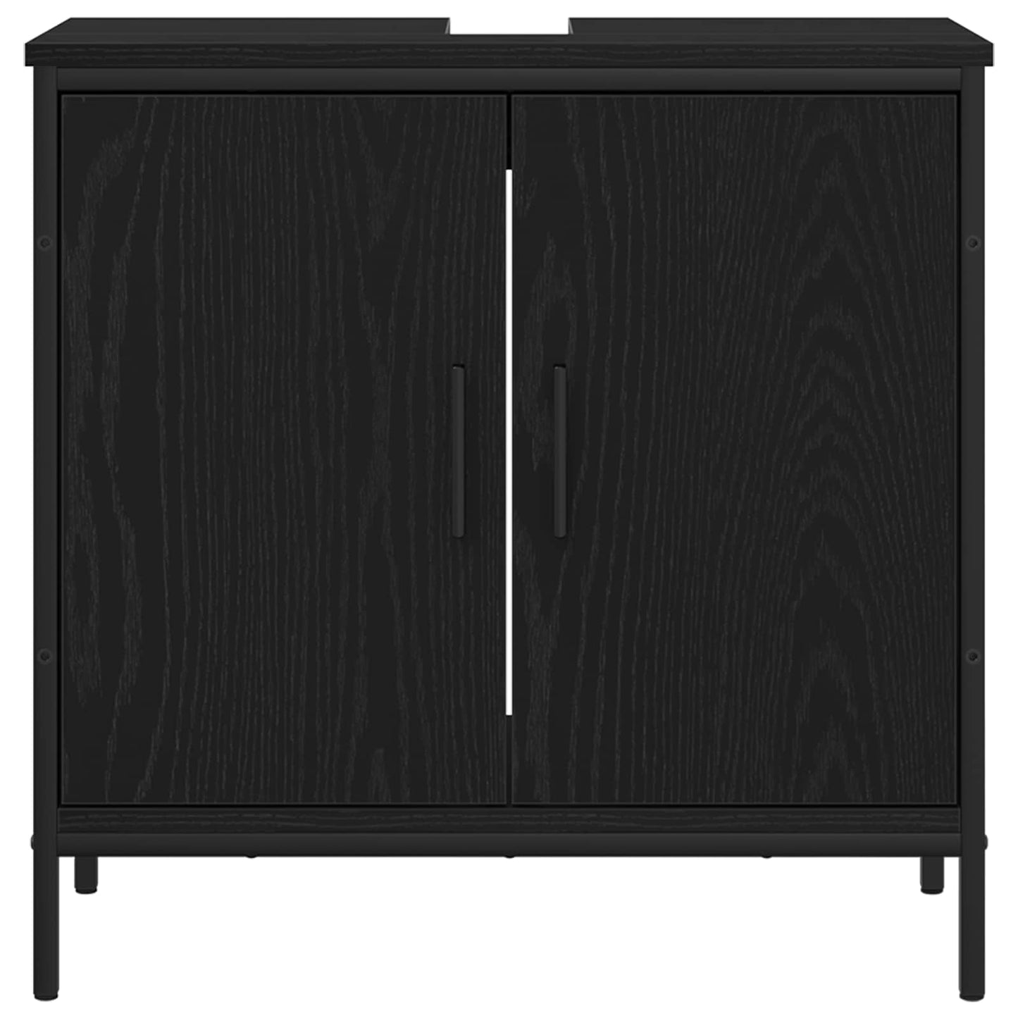 Badezimmermöbel-Set 4 stk. Schwarz 33 x 33 x 185,5 cm
