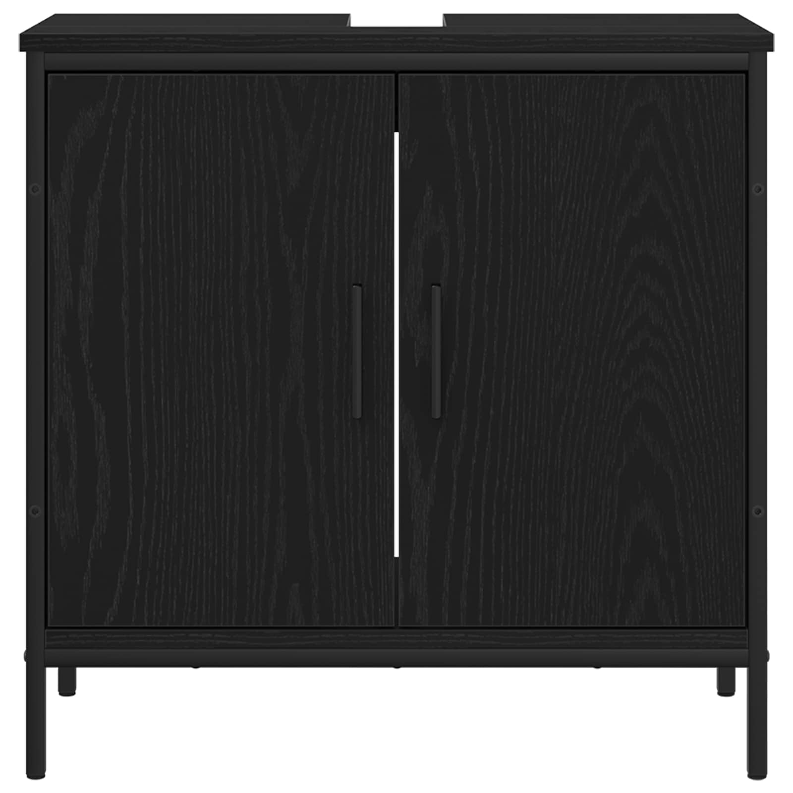 Badezimmermöbel-Set 4 stk. Schwarz 33 x 33 x 185,5 cm
