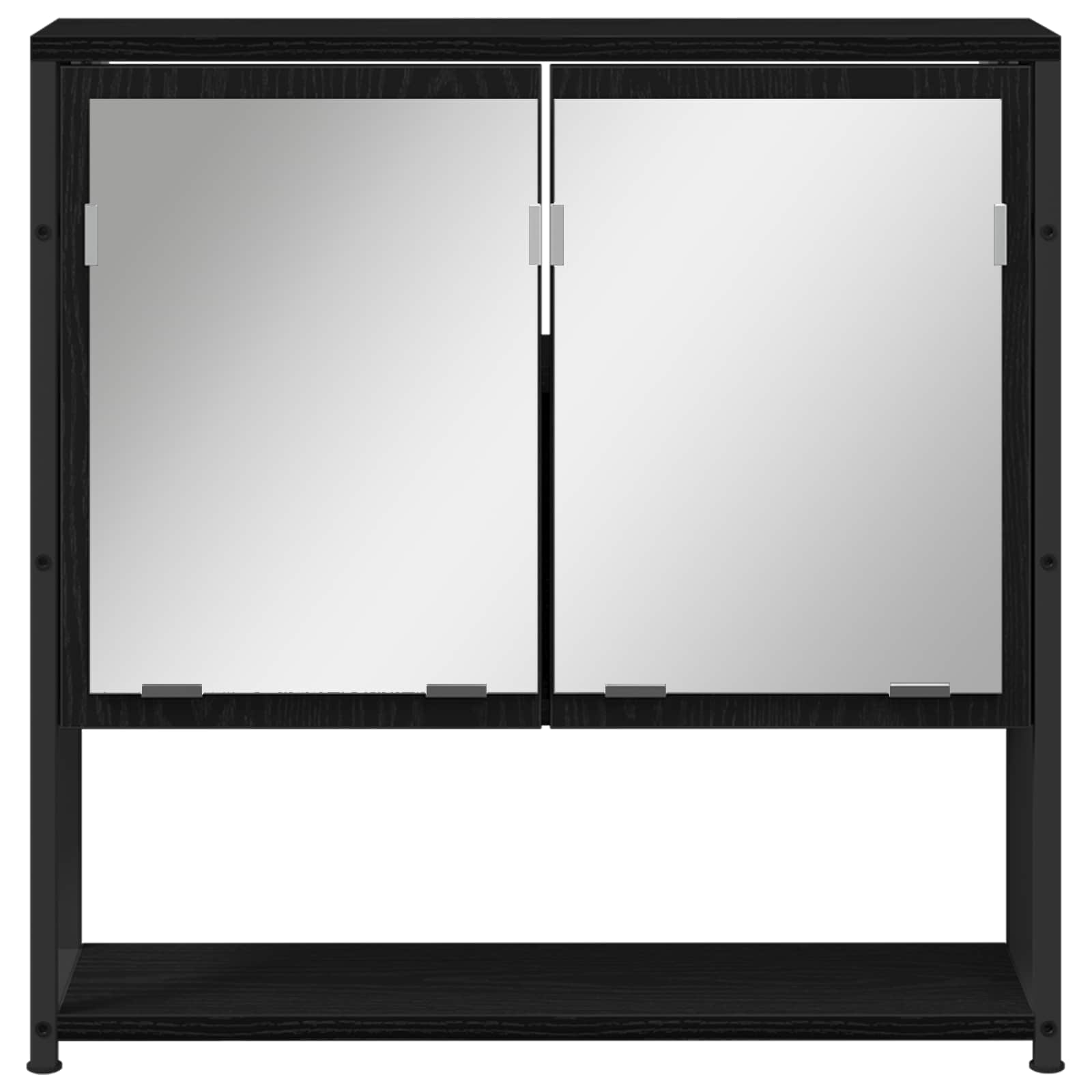 Badezimmermöbel-Set 4 stk. Schwarz 33 x 33 x 185,5 cm