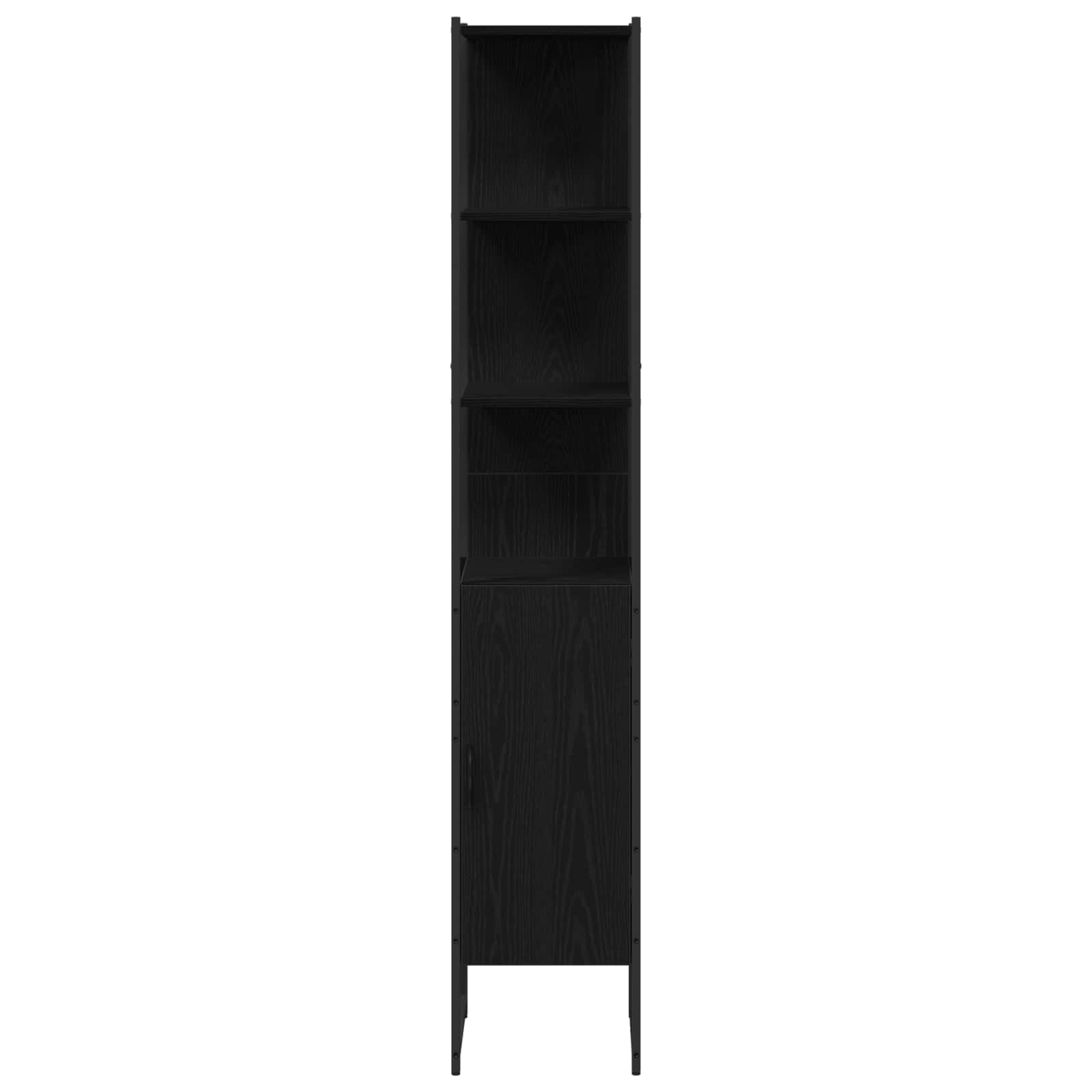 Badezimmermöbel-Set 4 stk. Schwarz 33 x 33 x 185,5 cm