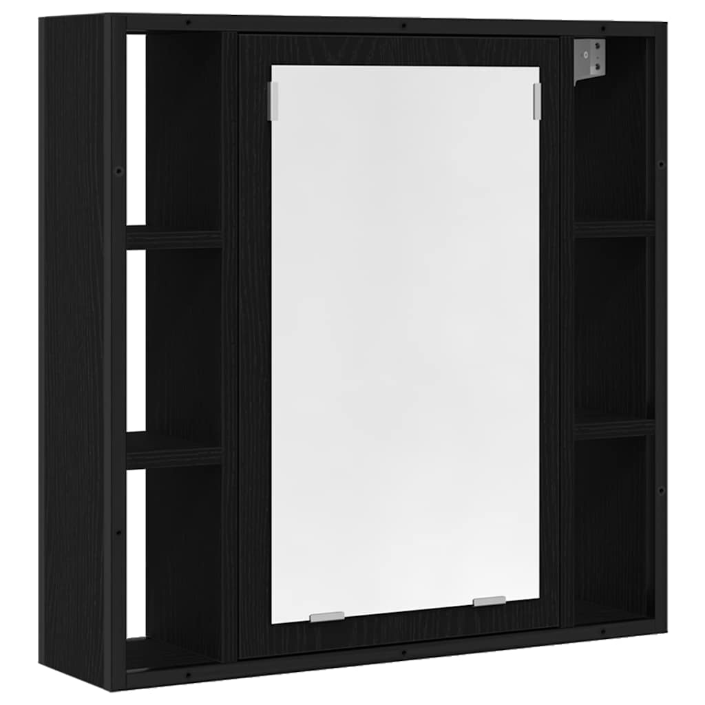 Badezimmermöbel-Set 4 stk. Schwarz Eichen-Optik
