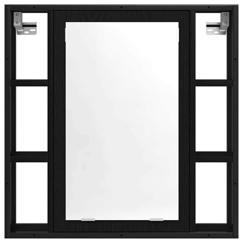 Badezimmermöbel-Set 4 stk. Schwarz Eichen-Optik