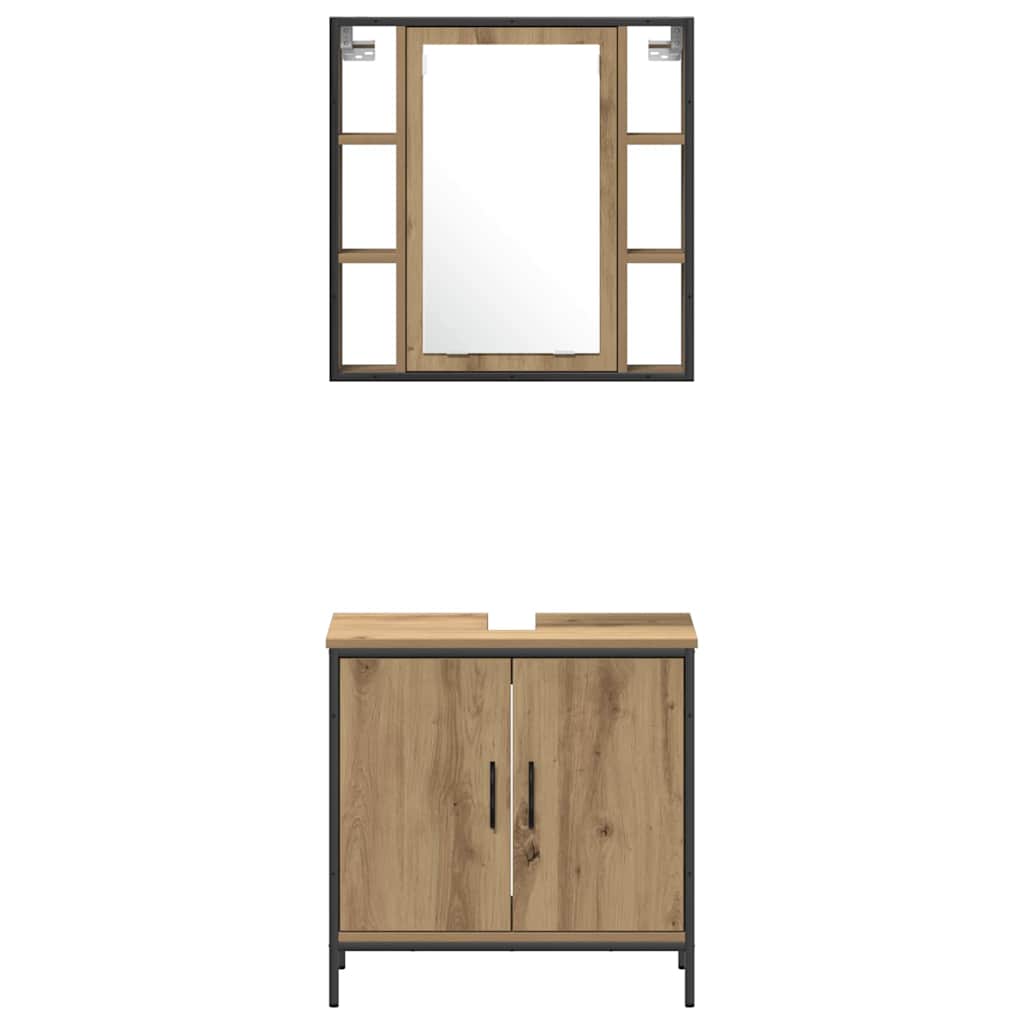 Badezimmermöbel-Set 4 stk. Braun 33 x 33 x 185,5 cm