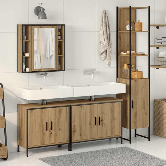 Badezimmermöbel Set mit Regal 4 pcs Braun 33 x 33 x 185.5 cm