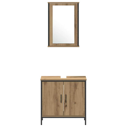 Badezimmermöbel-Set 4 stk. Braun 33 x 33 x 185,5 cm