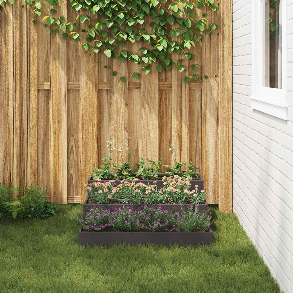 Garten-Pflanzgefäß Schwarz 90 x 90 x 35 cm Kaltgewalzter Stahl