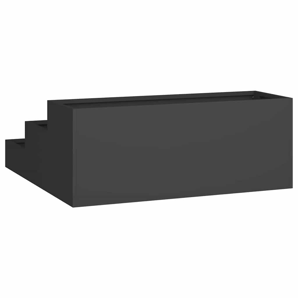 Garten-Pflanzgefäß Schwarz 90 x 90 x 35 cm Kaltgewalzter Stahl