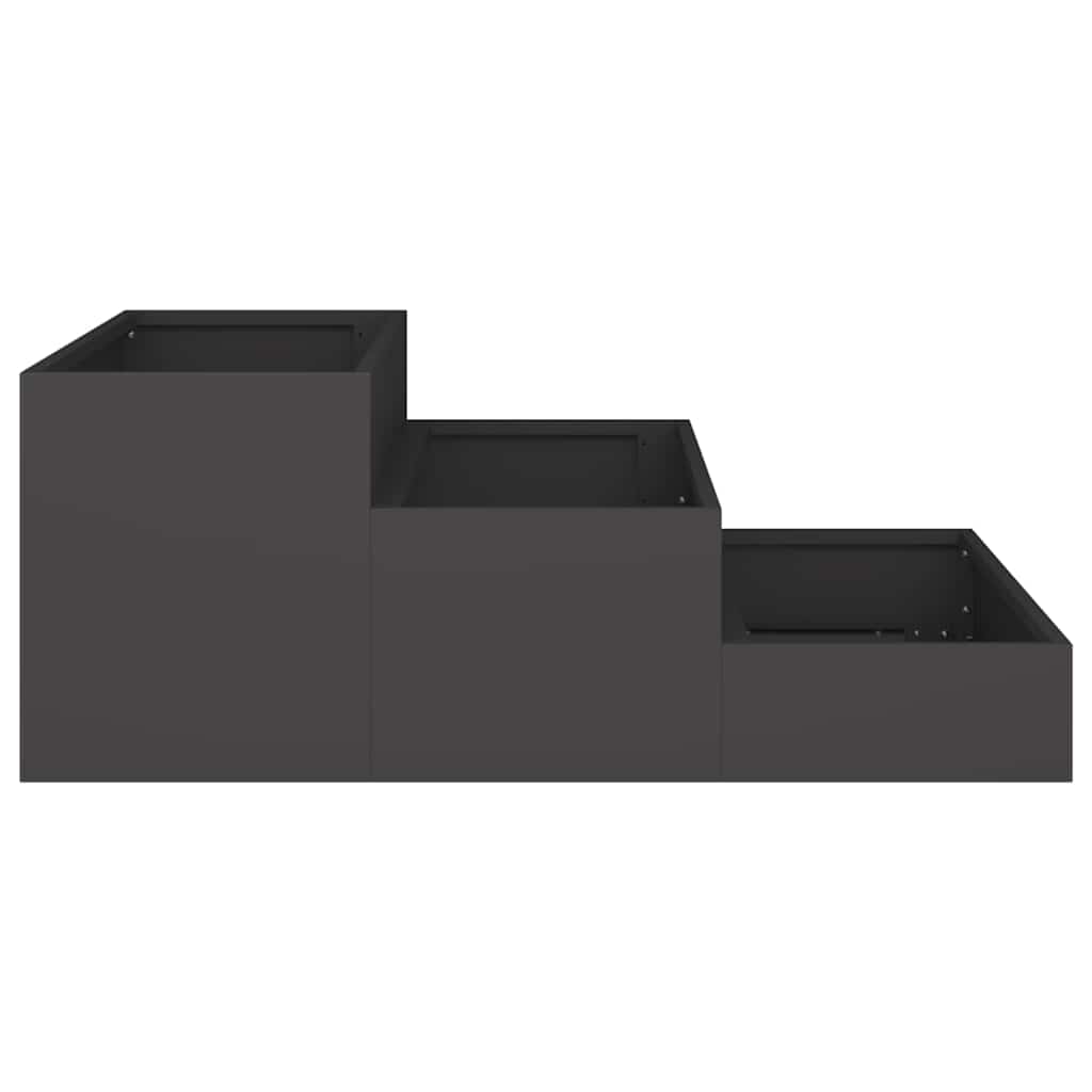 Garten-Pflanzgefäß Schwarz 90 x 90 x 35 cm Kaltgewalzter Stahl
