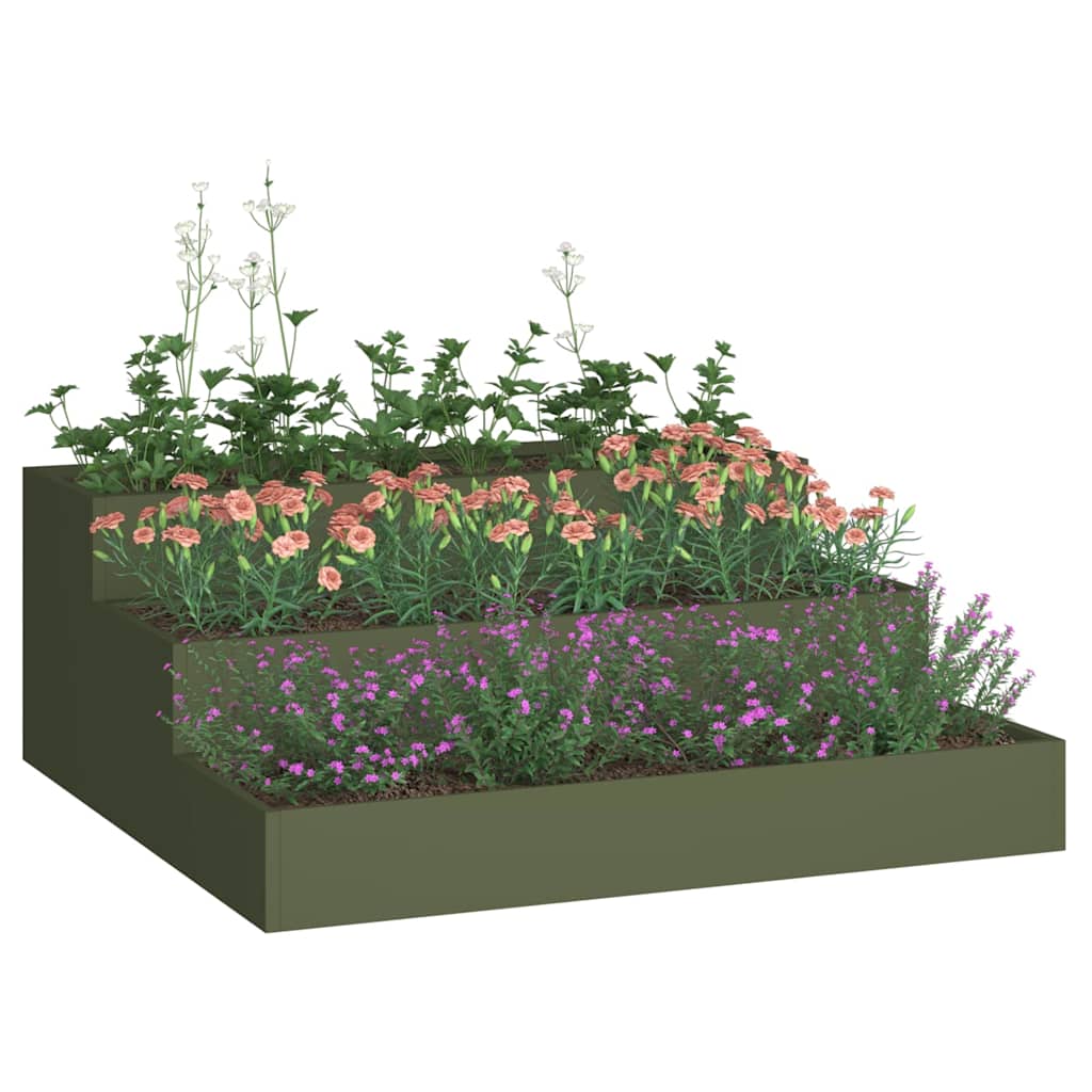 Garten-Pflanzgefäß Olive Grün 90 x 90 x 35 cm