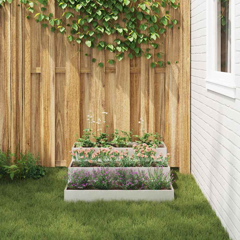 Garten-Pflanzgefäß Silber 90 x 90 x 35 cm Edelstahl