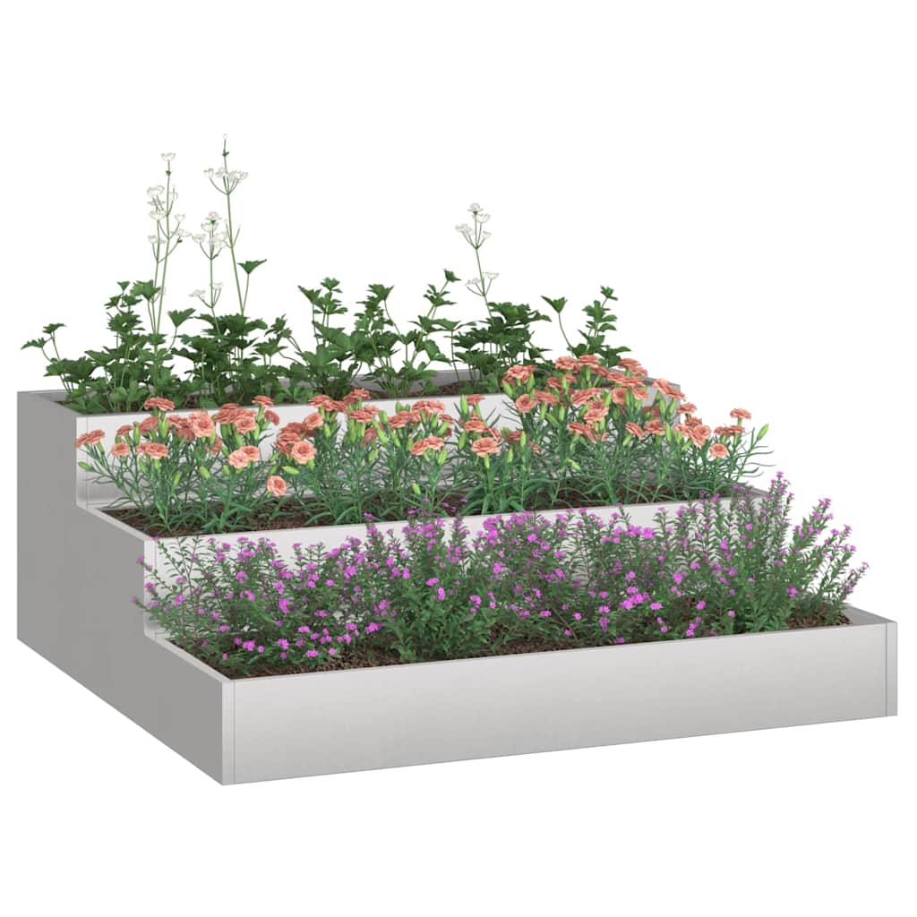 Garten-Pflanzgefäß Silber 90 x 90 x 35 cm Edelstahl