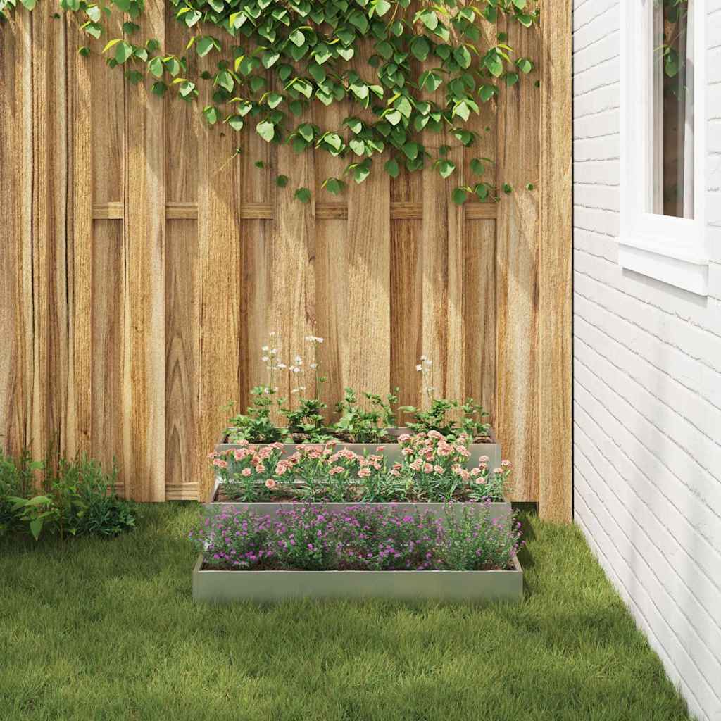 Garten-Pflanzgefäß Silber 90 x 90 x 35 cm Verzinkter Stahl