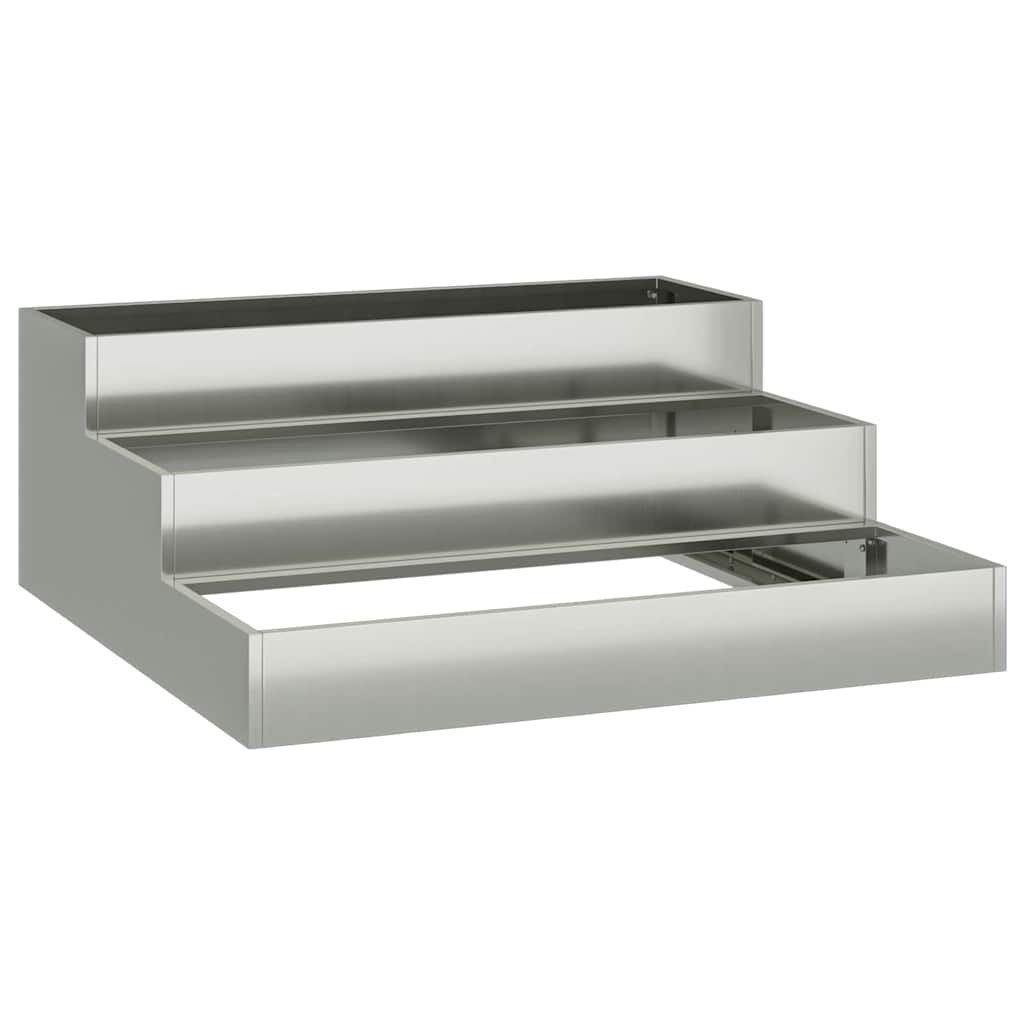 Garten-Pflanzgefäß Silber 90 x 90 x 35 cm Verzinkter Stahl