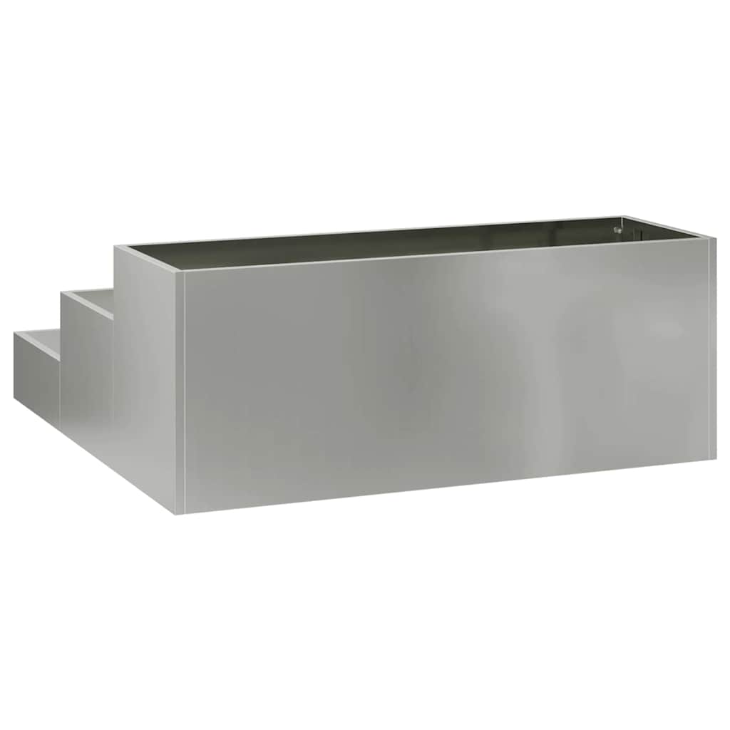 Garten-Pflanzgefäß Silber 90 x 90 x 35 cm Verzinkter Stahl