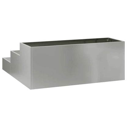 Garten-Pflanzgefäß Silber 90 x 90 x 35 cm Verzinkter Stahl