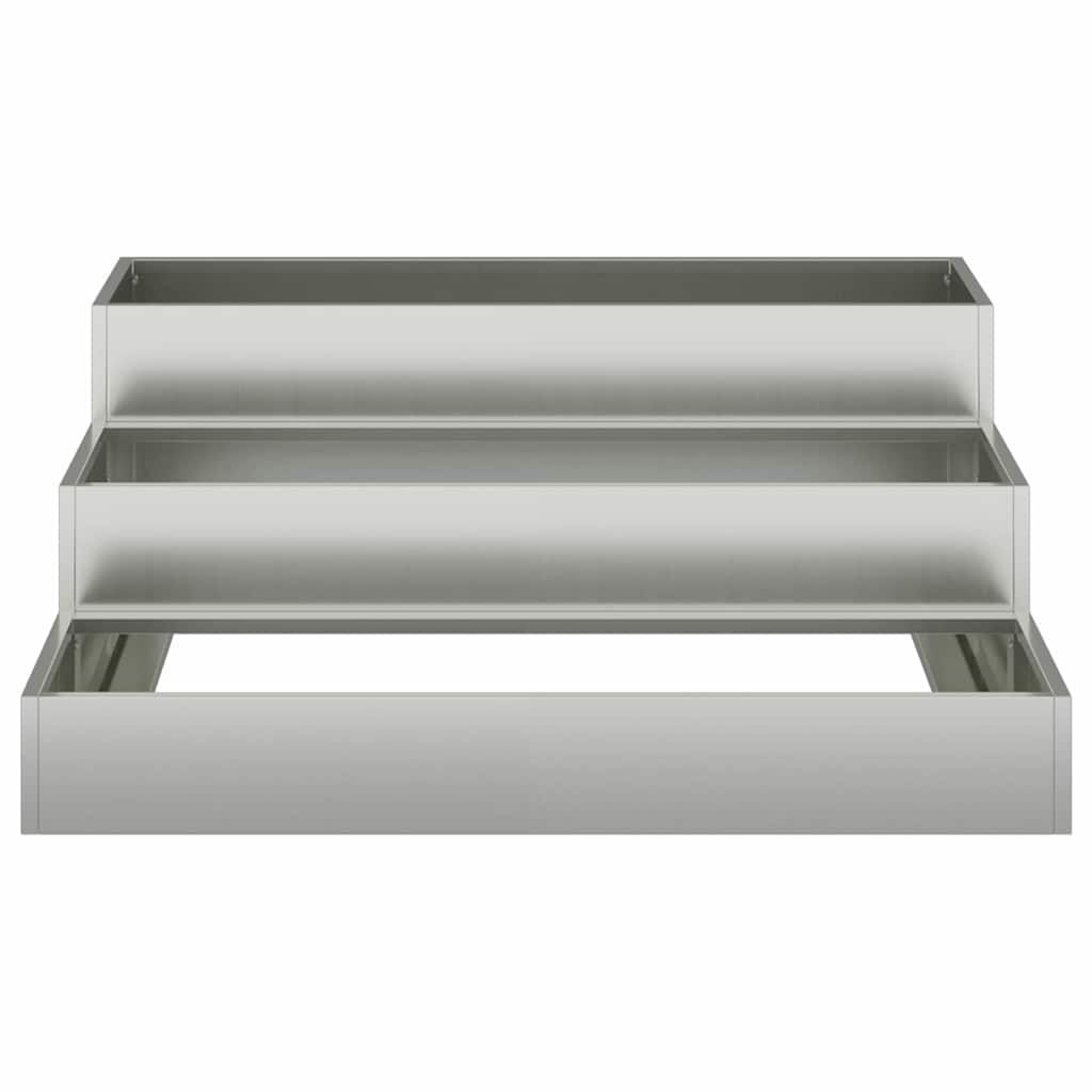 Garten-Pflanzgefäß Silber 90 x 90 x 35 cm Verzinkter Stahl