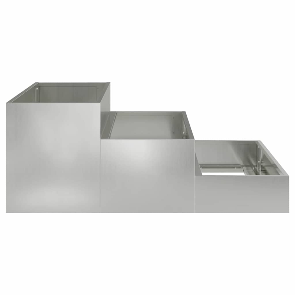 Garten-Pflanzgefäß Silber 90 x 90 x 35 cm Verzinkter Stahl