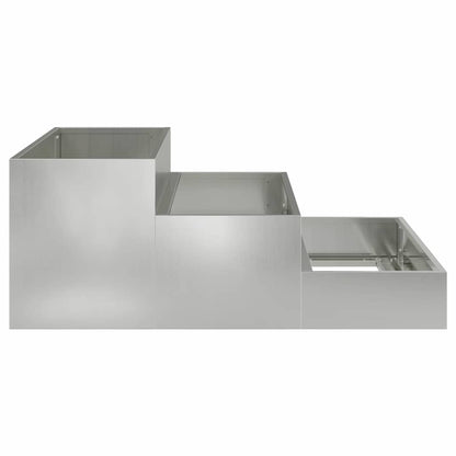 Garten-Pflanzgefäß Silber 90 x 90 x 35 cm Verzinkter Stahl