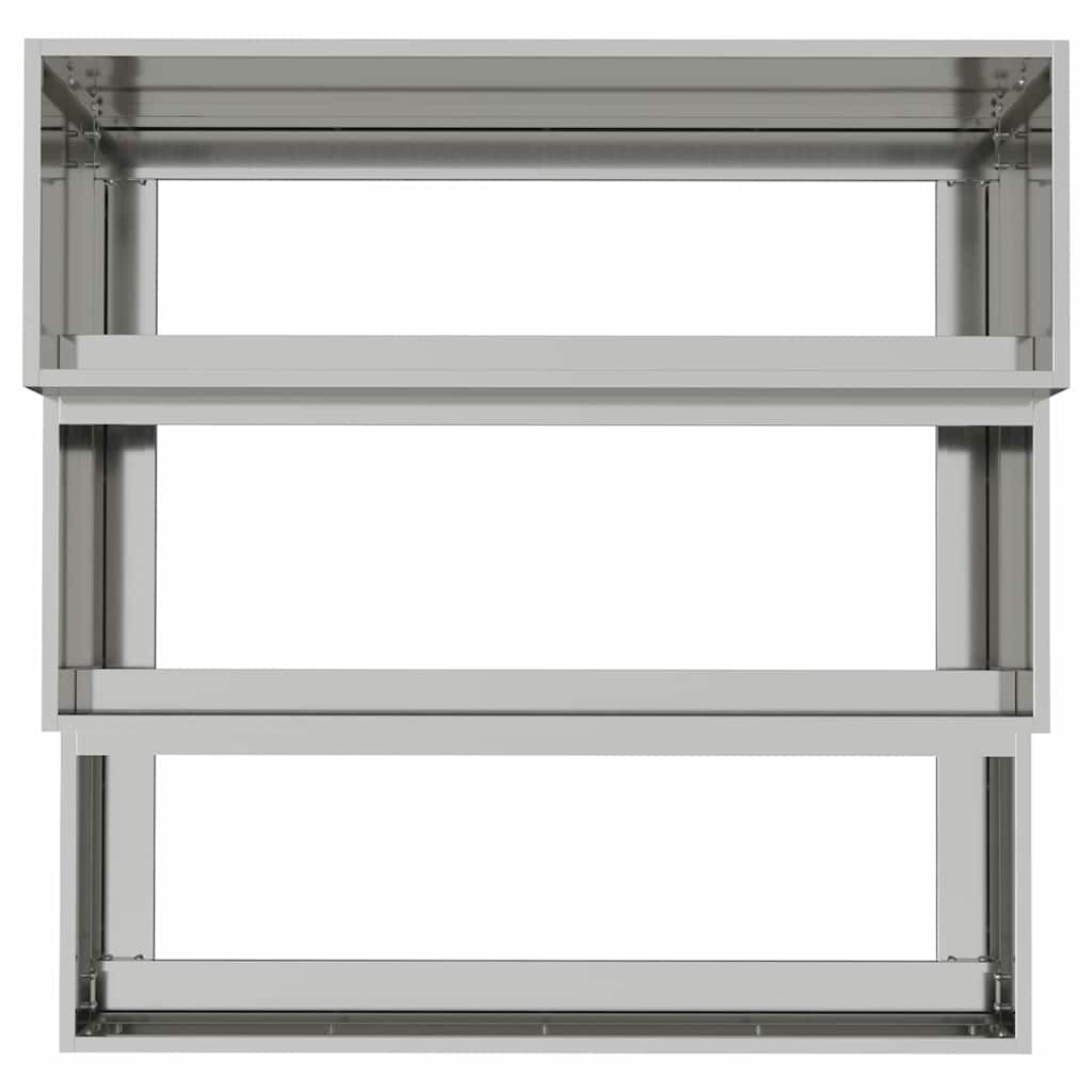 Garten-Pflanzgefäß Silber 90 x 90 x 35 cm Verzinkter Stahl