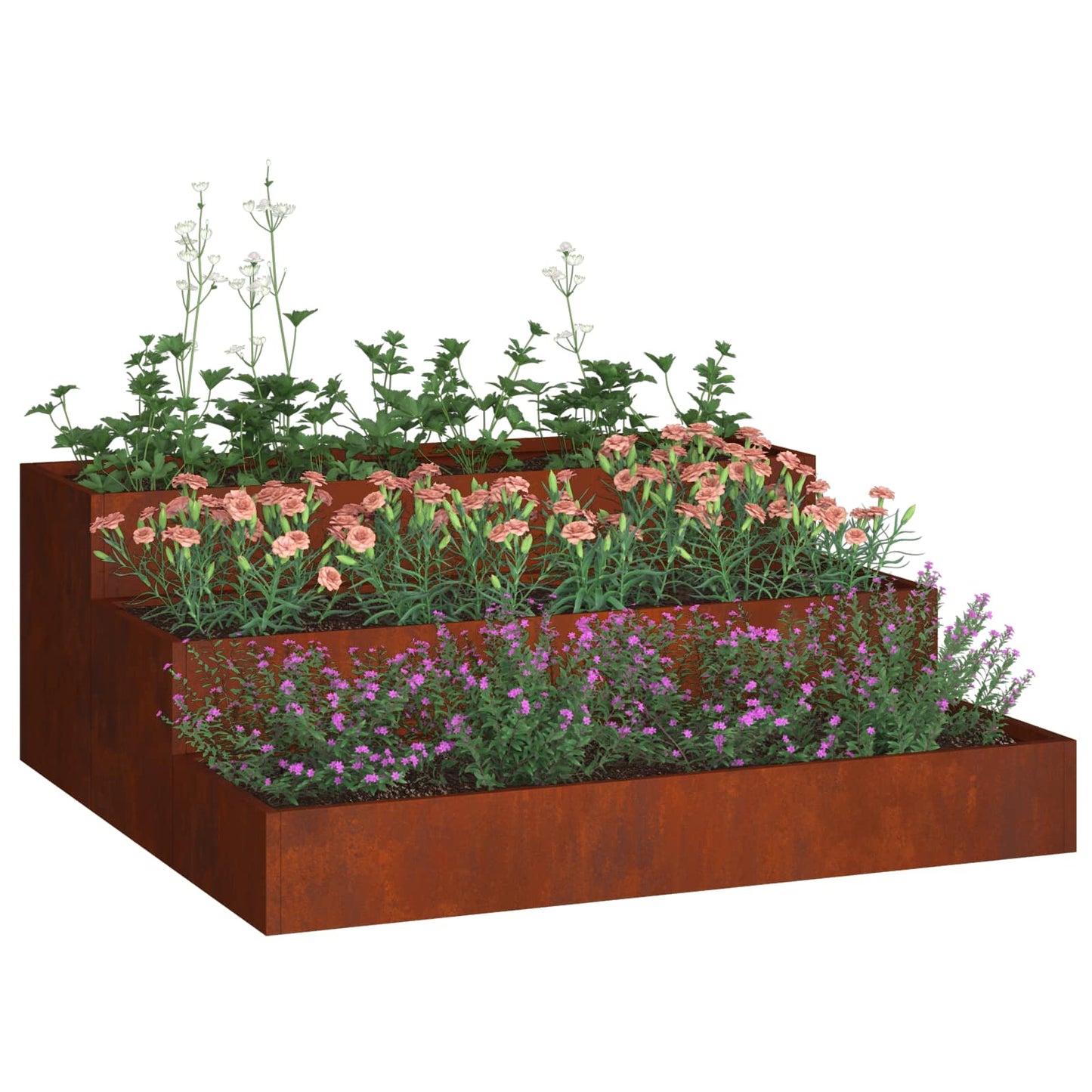 Garten-Pflanzgefäß Rostig 90 x 90 x 35 cm Wetterfeststahl