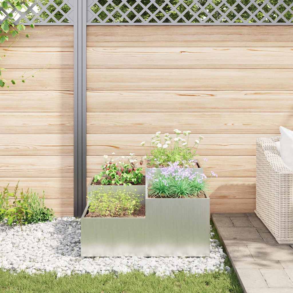 Gartenblumentopf Silber 80 x 80 x 48 cm Verzinkter Stahl